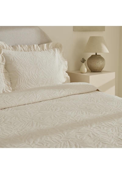 Karaca Home Branley Fırfırlı Çift Kişilik Yatak Örtüsü Takımı Natural Pudra