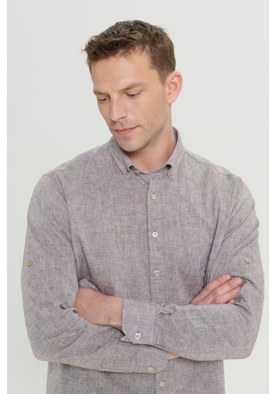 AC&Co / Altınyıldız Classics Erkek Kahverengi Comfort Fit Rahat Kesim Düğmeli Yaka Casual Keten Gömlek 4A2022200085KHVL Kahverengi AC&Co / Altınyıldız Classics Erkek Kahverengi Comfort Fit Rahat Kesim Düğmeli Yaka Casual Keten Gömlek 4A2022200085KHVL Kahverengi