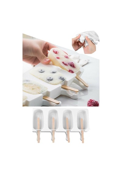Magnum Dondurma Kalıbı 4'lü Büyük Boy Pratik Magnum Silikon Dondurma Kalıbı Silikon Diğer