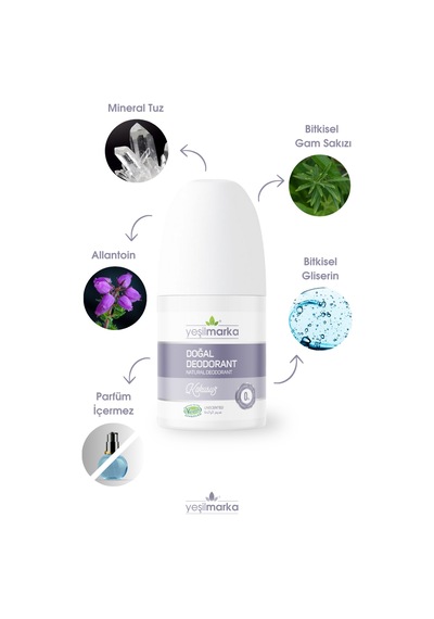 Yeşilmarka Kokusuz Doğal Unisex Roll-On Deodorant 50 ML