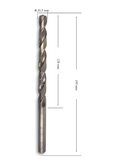 Mte 11,5 Mm Uzun Metal Matkap Ucu Hss Dın 340