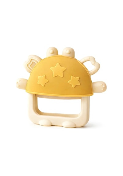 Babyjem Crabby Tutma Halkalı Silikon Diş Kaşıyıcı Sarı