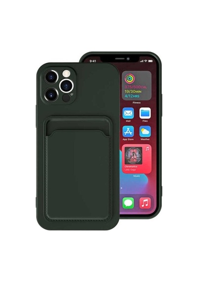Apple Uyumlu iPhone 12 Pro Kılıf Zore Ofix Kapak Koyu Yeşil