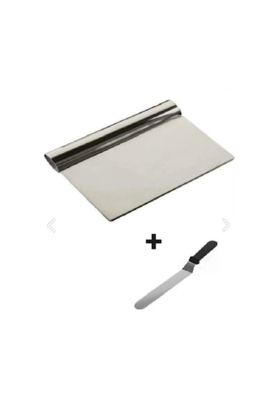 Pasta Sıvama Spatulası + Çelik Spatula Hamur Kazıyıcı 2li Çelik Metalik Diğer