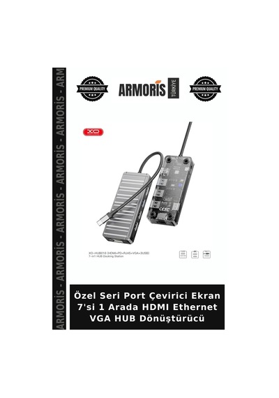Özel Seri Port Çevirici Ekran 7'si 1 Arada Hdmı Ethernet Vga Hub Dönüştürücü