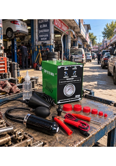 Duman Hava Kaçak Test Cihazi Çift Motorlu Full Ekipman İlk Dolum Sıvısı Hediyeli Yeşil