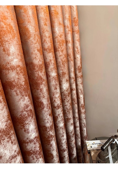 Nivemeshome İstanbul V-5204 1/3 Sık Pileli Fon Perde Apm Turuncu