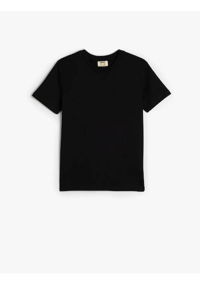 Koton Pamuklu Basic Siyah Erkek Çocuk T-shirt 5skb10022tk SIYAH