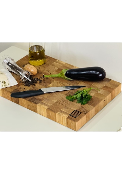 Kaf Ahşap Kesme Tahtası Meşe End-grain Medium