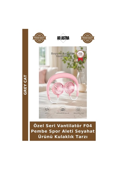 Özel Seri Vantilatör F04 Pembe Spor Aleti Seyahat Ürünü Kulaklık Tarzı