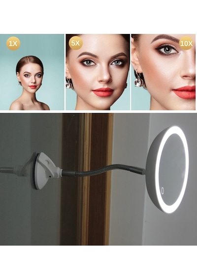 Land Of Myth Şerit Led Işıklı 10x Banyo Makyaj Tıraş Aynası Land Of Myth Şerit Led Işıklı 10x Banyo Makyaj Tıraş Aynası