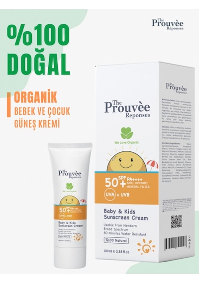 The Prouvee Reponses 50 Spf Bebek Çocuk Güneş Kremi 100ml