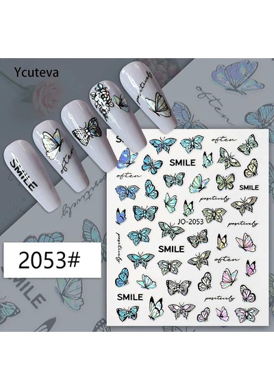 Adanil Hologram Kelebek Yazı Sticker J0-2053