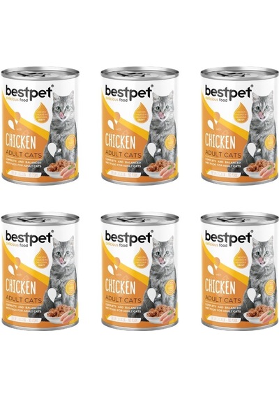 Bestpet Tavuklu Jöleli Yetişkin Kedi Konservesi 400 Gr 6'lı Paket