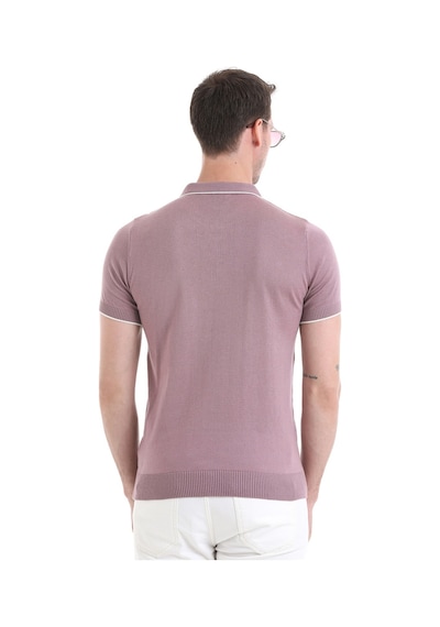 Hatemoğlu Mor Regular Fit Düz Pamuklu Polo Yaka Triko Tişört 35362023c002 021 Mor