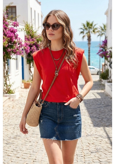 Lela Bayan T Shirt 5864019 KIRMIZI Kırmızı