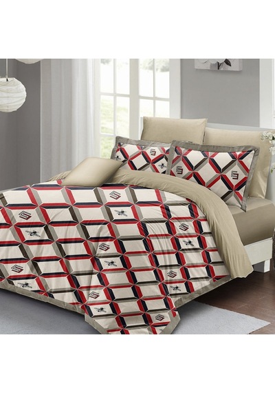 Monohome Geometric Design Çift Kişilik Nevresim Takımı 3D Pamuk S