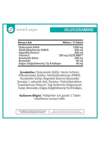 Smart Caps Glukozamin Tip II Kolajen