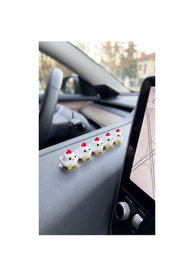 5 Li Mini Horoz Araç İçi Süs Seti 3d Baskı Torpido & Klima Dekoru 2 Cm