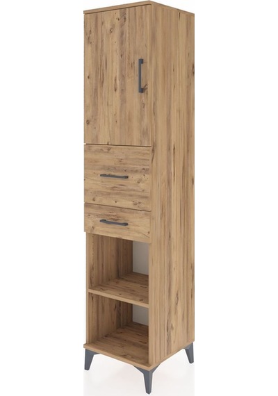 Hyperion Dolap 4 Raflı 2 Çekmeceli Tek Kapaklı 44x44x195 Çam-çam Atlas Çam