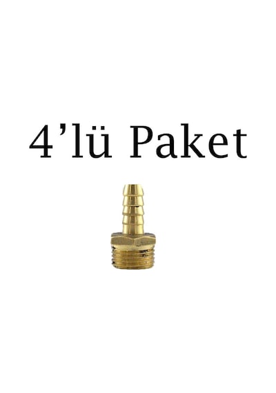 Brio Hava Hortum Erkek Rekoru 1/2 10mm 4'lü Paket 1/2