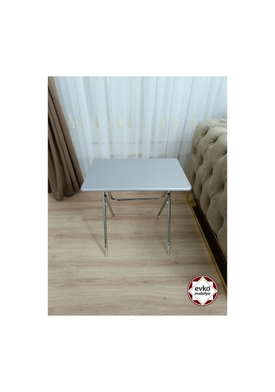 Evko Mobilya Çanta Zigon Sehpa, 4'lü Sehpa, Zigon Sehpa, Servis Sehpası, Mdf Mebran Sehpa, Katlanır Sehpa Gri