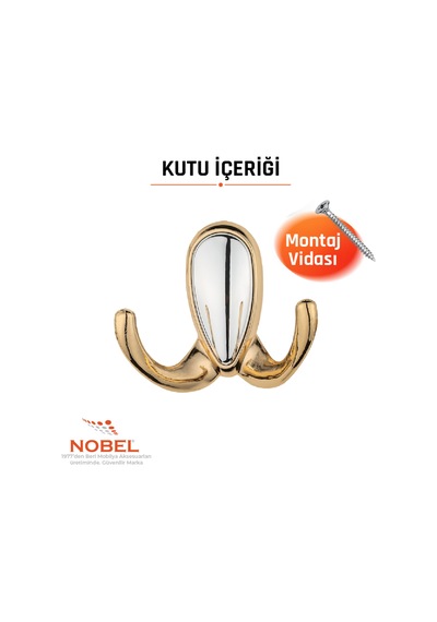 Ari S Askı, Metal Vestiyer Askısı, Altin Matkrom, Duvar Ve Dolap Askılığı 5'li Set Vidalı Altın