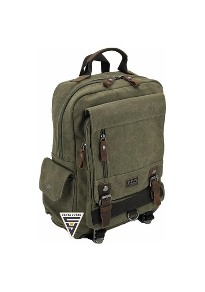 Ççs London 51565 Kanvas Laptop Sırt Çantası Haki