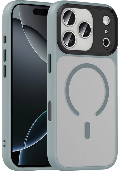 Lopard Apple Uyumlu iPhone 17 Pro Kılıf Mat Arka Yüzey Wireless Şarj Özellikli Flet Magsafe Kapak Telefon K