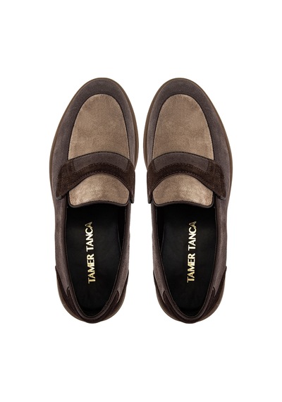 Tamer Tanca Erkek Hakiki Deri Kahverengi Loafer Ayakkabı 1171 295-01 Erk Ayk Y26 Taupe/sıgaro