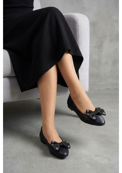 Papuçcity Fendi 03416 Kadın Günlük Fiyonklu Babet Sıyah