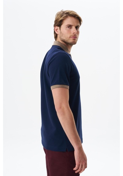 AR-MA Arma Erkek Regular Fit Basic % 100 Pamuk Pike Fermuarlı Polo Yaka Tişört Y29374354302 Lacivert