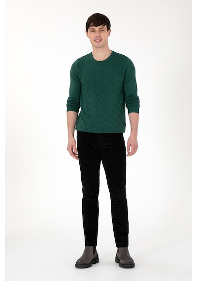 U.S. Polo Assn. Erkek İnce Fitilli Slim Fit Kadife Pantolon Siyah