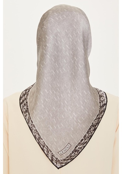 Armine İpek Eşarp 2025 Kış - 9230-02 Açık Gri Twill Açık Gri