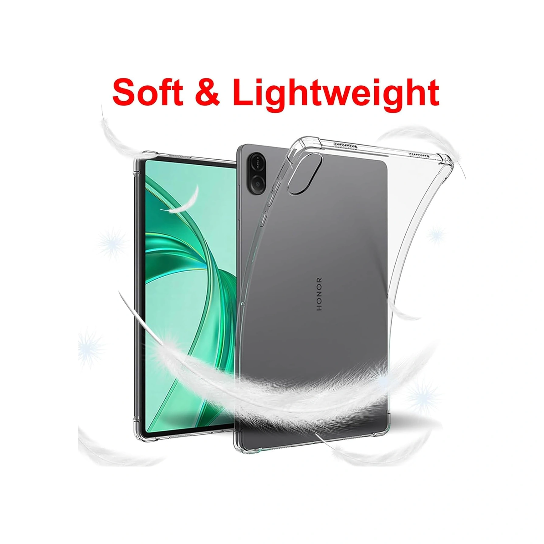 Honor Pad X8a 11 İnç Kılıf Şeffaf Silikon Köşe Korumalı Clear Darbe Emici Arka Kapak Arka Kapak