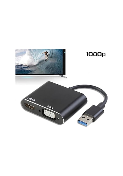 Usb 3.0 To Hdmı Vga 4769P 1080P Çevirici Dönüştürücü Adaptor Kabl