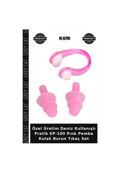 Özel Üretim Deniz Kullanışlı Pratik Ep-100 Pınk Pembe Kulak Burun Tıkaç Set Çok Renkli