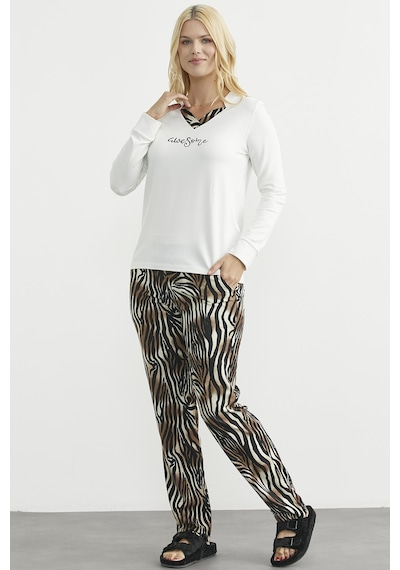 Sementa Leopar Kombinli Pijama Takım - Ekru Ekru