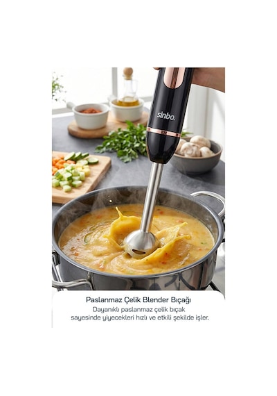 Sinbo SHB-7529 Çok Fonksiyonlu El Blender Seti