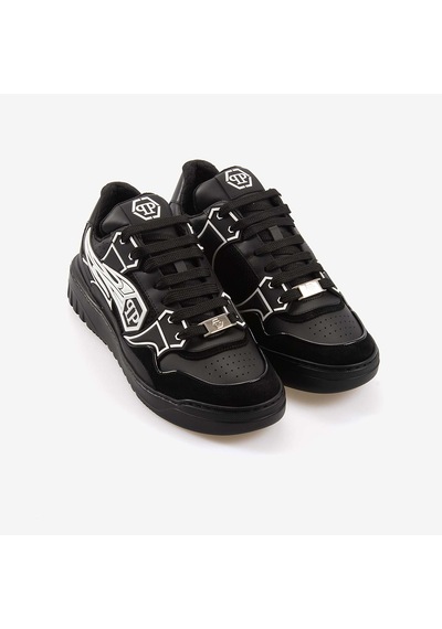 Philipp Plein Bağcıklı Erkek Spor & Sneaker Ayakkabı Msc4017 Siyah