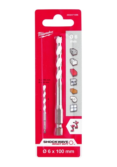 Milwaukee 6. 0X100 mm Hex Girişli Multi Beton Matkap Ucu - T4932471096 -