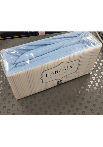 Hanzade %100 Pamuk Penye Lastikli Çift Kişilik Çarşaf Seti 160x200+30 - Mavi Mavi