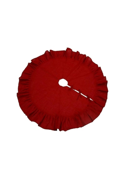 Yeşil Pileli Yılbaşı Ağaç Altı Örtü 100 Cm - Christmas Tree Skirt