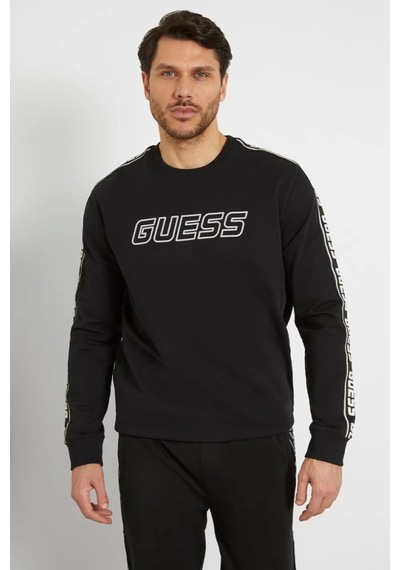 Guess Erkek Önde Logolu Sweatshirt Siyah