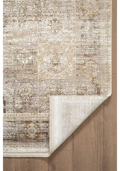 Matris Mı005r Krem Kahve Halı Modern Pamuk Taban Akrilik Tozuaz Salon Yatak Odası Koridor Halısı-1333