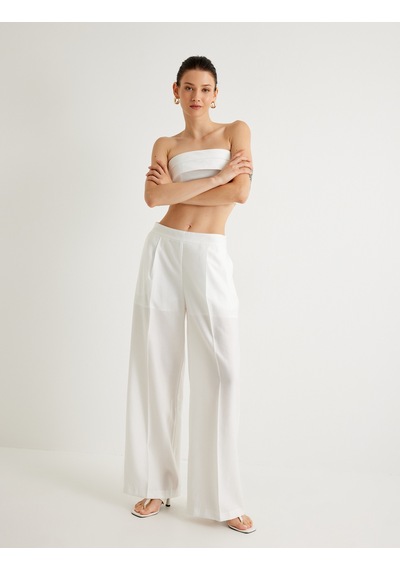Koton Koton X Melis Ağazat - Geniş Paça Pantolon Tensel Kumaş Yarım Astarlı Pile Detaylı Cepli Kırık Beyaz 4sak40489pw Ekru Koton Koton X Melis Ağazat - Geniş Paça Pantolon Tensel Kumaş Yarım Astarlı Pile Detaylı Cepli Kırık Beyaz 4sak40489pw Ekru