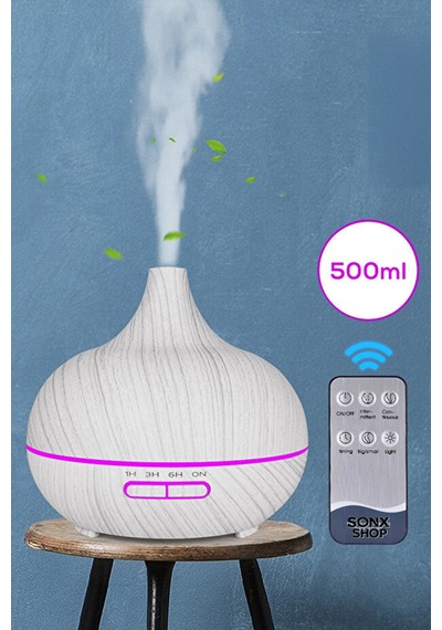 Büro Ev Ofis Hediyesi İçin 550ml 7led Işıklı Desenli Kumandalı Aroma Hava Nemlendirici Difüzör
