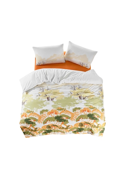 Çift Kişilik Nevresim Seti 200x220 Cm %100 Pamuk Çarşafsız 2 Adet Yastık Kılıflı Çok Renkli