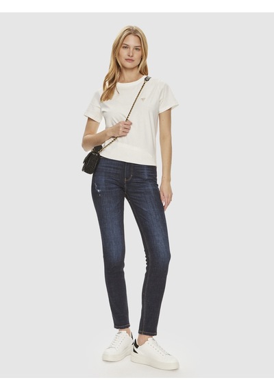 Guess Colette Aktif Oversize Fit Kadın T-shirt V4yı09j1314 Ekru