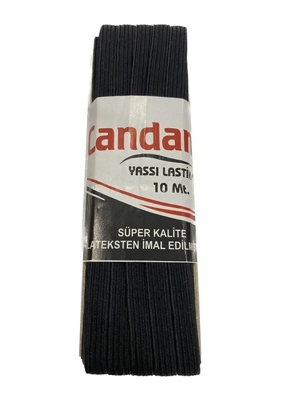 Candan Yassı Lastik 10mt Siyah